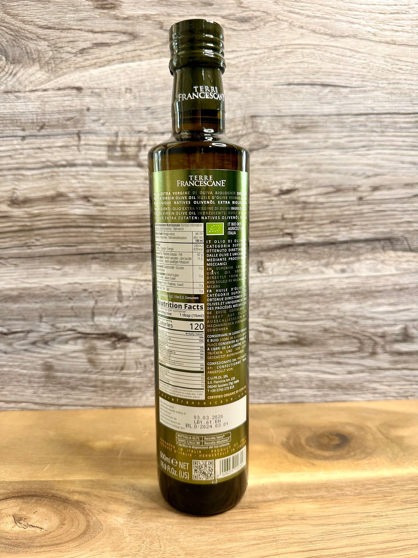 Terre Francescane Bio “Organic Extra Virgin Olive Oil”