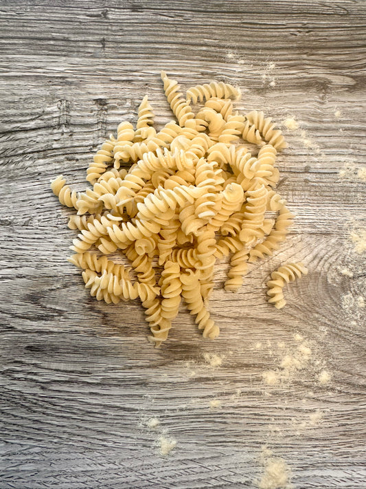 Fusilli. "Stone-Milled Artisan Fresh Pasta."